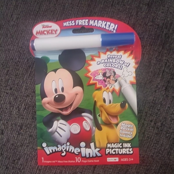 Disney Junior Imagine Ink Mickey Mouse Mess Free Marker Color Reveal Book - Picture 3 of 3